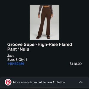 Lululemon Grooved Super High Rise Flared Pant Nulu